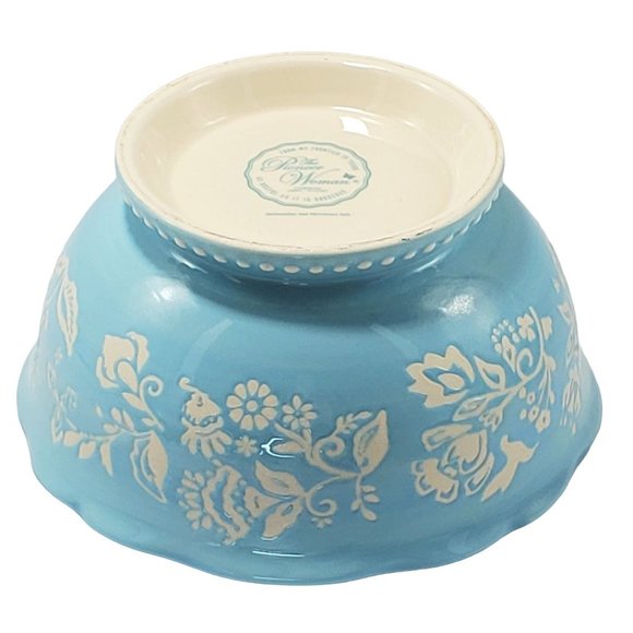 The Pioneer Woman Embossed Footed SWEET ROSE 6" Stoneware Cereal Bowl - Picture 5 of 6